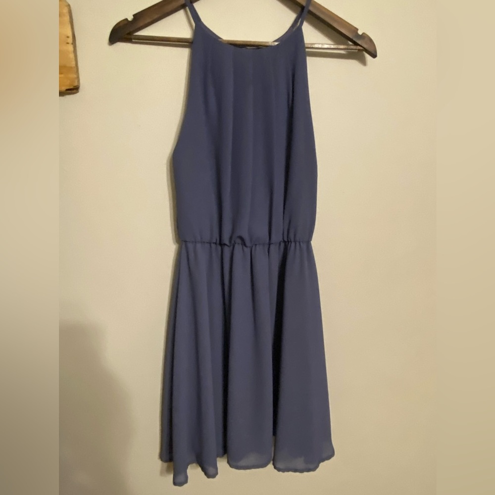 Lush size small cocktail dress. Dusty blue shade